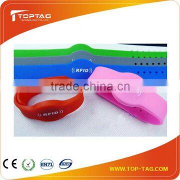 Logo printed Dual-frequency Silicone Rfid Wristband for payment