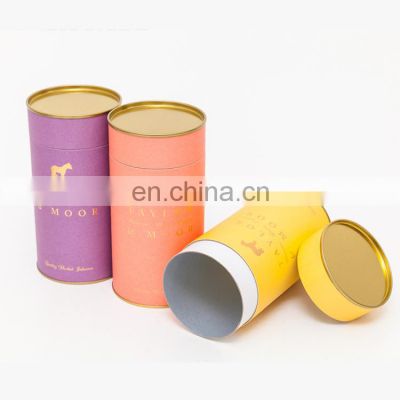 Bio Friendly Package for Loose Leaf and Bagged Tea Food Grade Paper Packaging Tube Paper Round Tea Box with Custom Logo Printed