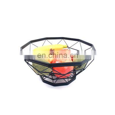 Wholesale Simple Black Storage Modern Bowl Classy Fruit Basket For Dinning Table photo-4