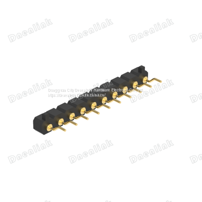 Dnenlink 3.00mm Pitch Single Row H2.5mm Plane Contact Right Angle Female Header SMT Type PogoPin Header With Peg photo-4