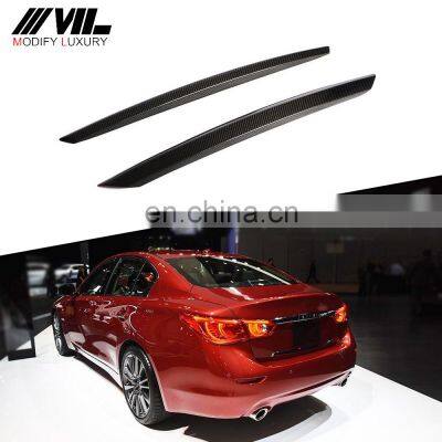 Carbon Fiber Rear Trunk Mounting Trim 2 pcs/set for Infiniti Q50 Q50S 2014-2017