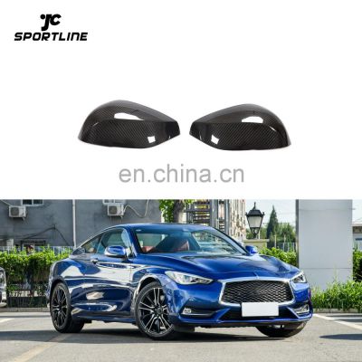 Dry Carbon Fiber Q70 Car Rearview Mirror Covers for Infiniti Q50 Q60 Q70 Sedan 4-Door 2013-2021