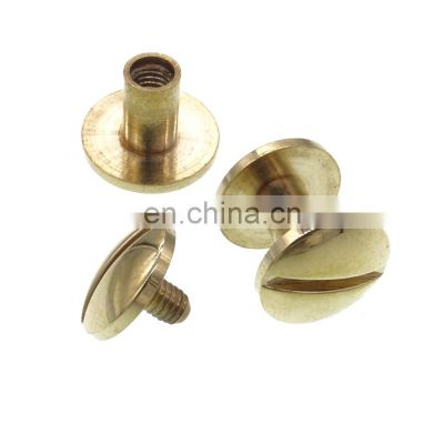 china fastener factory cheap brass copper screw male post book binding screw