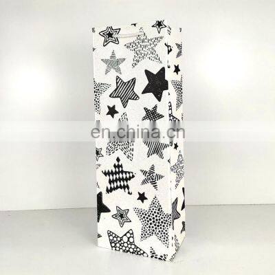 Wholesale Embossed Paper Tote Bags Kraft Wine For Wine Bottles