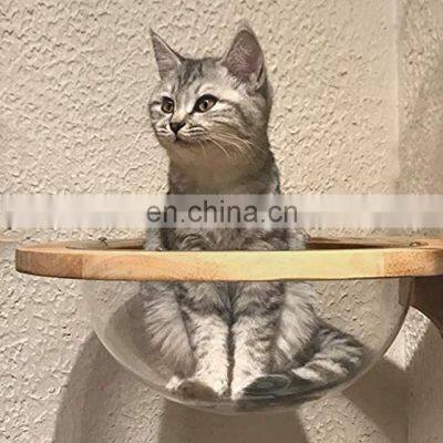 Wall-Mounted Wooden Acrylic Pet Bed Cat Space Capsule Bed photo-5