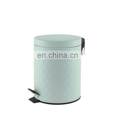 Embossing Blue Metal Trash Bin/waste Bin Advertising Trash Can photo-5