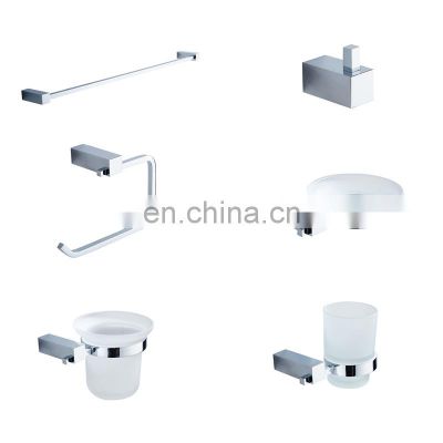 China home Chromed Brass 6pcs shower towel bar hardware pendant set sanitary fittings and bathroom accessories