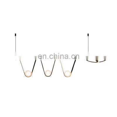 2022 Luxury Postmodern Long Line Pendant Light Cafe Shop LED Ceiling Spotlight Kitchen Bar Dining Chandelier