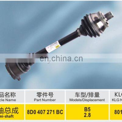 OEM part number 8D0 407 271 BC auto engine parts semi drive shaft axle shaft for audi and voklswagen