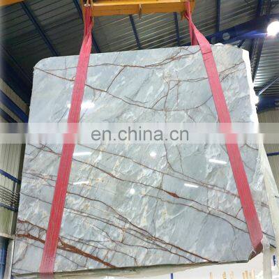 New Factory Manufacturer Price Per Square Meter Colorful Kitchen Deep River Grey 2cm Polished Marble Slab Sale Stone Customized