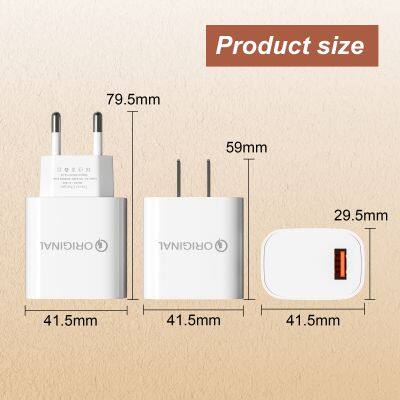 2022 Factory Direct Sales Single-port Qc3.0 18w 5v 2a 5V2A Usb Fast Wall Charger Adapter for Mobile Phone photo-5