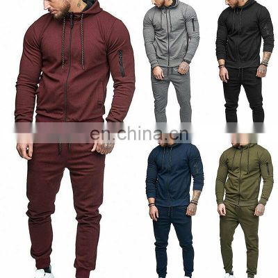 Men Tracksuit Men 2022 Spring Custom Gray Chenille Embroidery Sweatsuit Men Slim Fit Hoodie Tracksuit Sets