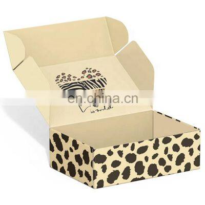 Hot sale Luxury Custom LOGO Eco Friendly Gift Leopard Print Under wear nightclothes Packaging Corrugated Shipping Mailer Box