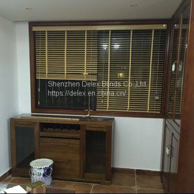 50mm Basswood Venetian Blinds Manual Control System photo-3