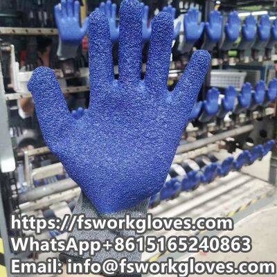 10Gauge 2Yarn Polycotton Liner Crinkle Latex Coated Gloves Latex Coated Work Gloves Latex Dipped Gloves photo-2
