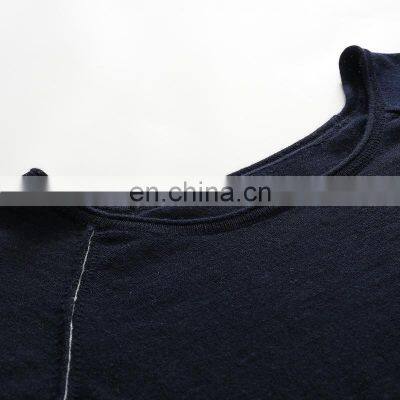 Luxury 100% Cashmere Pullover Raglan Sleeves Thin Spring Knitted Sweater O-Neck Casual Style Winter Solid Pattern Front Logo