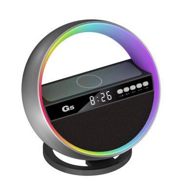 15W Multi Functional Wireless Charge Fast Charging Clock Alarm Clock Blue Tooth Speaker Wireless Charger