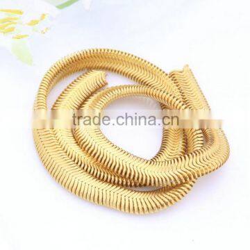 Custom decorative raw brass metal flat snake chains