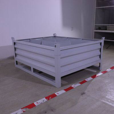 Steel Plate Metal Turnover Box; Corrugated Plate Material Heavy Duty Iron Box; Stackable Fixed Metal Corrugated Box. photo-4