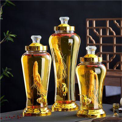 Ginseng & Medicinal Liquor Glass Jar With Tap - 3 Sizes (5/4/3 Liters Capacity), Ideal for Infusing Ginseng/Medicinal Wines & Display photo-4