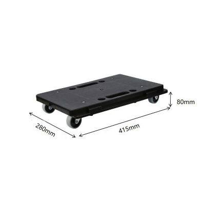 Folding Euro Pallet Crate Trolley 4 Wheel Silent Rolling Dolly Single Faced Blue Plastic Dolly With Wheels