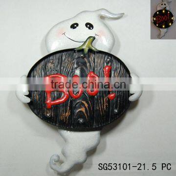 halloween decoration item of ghost holding Boo pumpkin