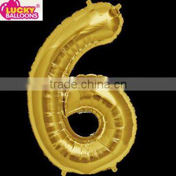 Wholesale gold individual packing number foil balloons