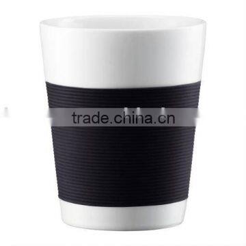 Promotion ceramic mugs with silicone cover