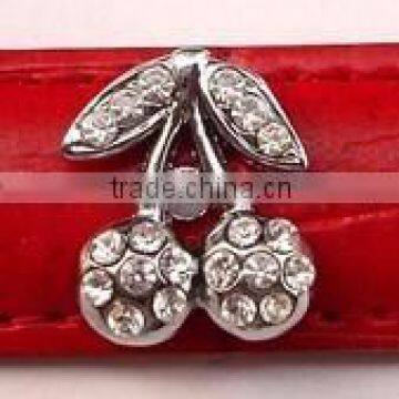 Rhinestone Cherry Shape Rivets Metal Jewelry for Dog Collars