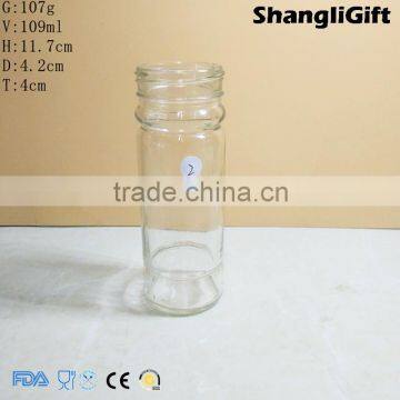 Glass Bottle 110ml Cylinder Spice Bottle For Pepper Grinder