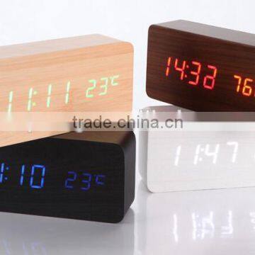 HOT !!!LED clock bell wood creative LED clock acoustic wooden clock