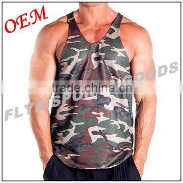 2016 hot sale slim fit camo singlet for men in Dongguan professional manufacturer