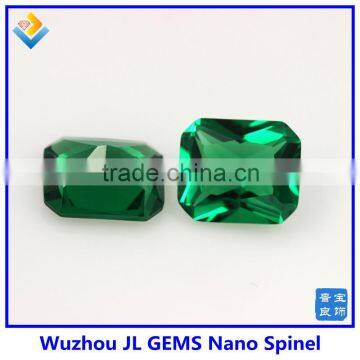 Synthetic Octagon green Nano Spinel gemstone