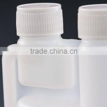 Plastic double neck top dispenser bottle , twin neck dosing bottle,150ml 500ml 1L