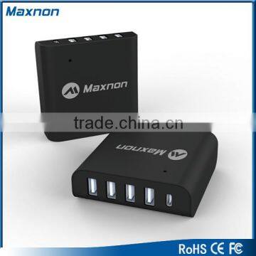 ETL Certified Intelligent 40W 8A 5 Port Usb Type C Charger for Mac Book Mobile Phone