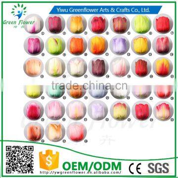 2016 Wholesale MulticolorLuxury Latex PU Artificial Flowers Tulip Head Real Touch Bouquet Wedding Bridal Decor photo-5