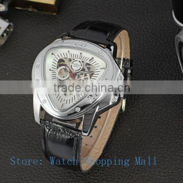 New Mens Watch Top Brand Luury Skeleton Hollow Automatic Mechanical Leather Strap Watch Men Reloj Hombre 5911K photo-2