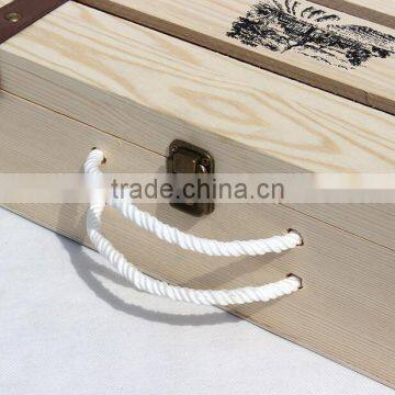 Custom Unfinished Pine Wood Wine Gift Box photo-4