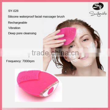 electric high frequency wave vibration face clean facial massage brush