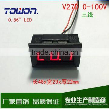Mini DC Voltage Detector Panel Meter 0.56" DC 0-100V Red Blue Green LED Digital Voltmeter for Car Motorcycle and DIY