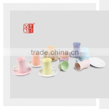 Color Clay Ceramic Tea Cup Unique Design Small Tea Cup Set