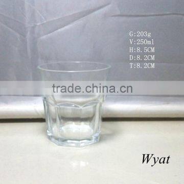 wholesale 250ml round glass wine cup drinking shot glass 8oz