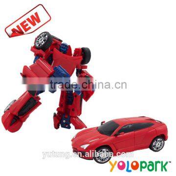 Hot sale high quality plastic transformable robot transformable car