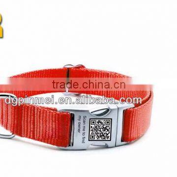 Ribbon Nylon Metal Buckle Pet Dog Collar with D ring