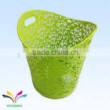 Green color mesh trash can handle for cute waste collecting