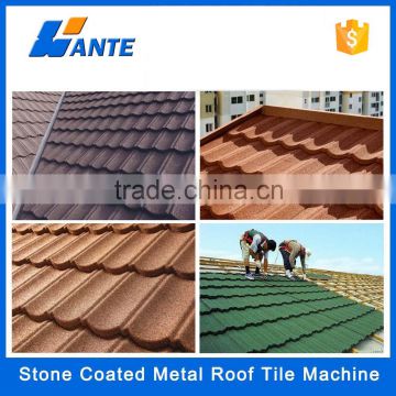 High quality aluminum zinc plate colorful stone coated metal roof tile machine, wholesale corrugated metal roofing sheet