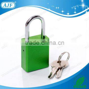 AJF Hot selling green aluminium square key padlock for engraving names or patterns