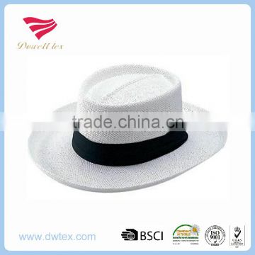 Classic Design Customaize Paper Straw Fedora Hat Custom Logo Band