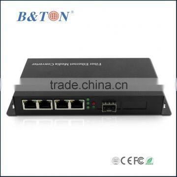 10/100/1000M 1 Fiber 4 Ethernet SFP Media Converter                        
                                                Quality Choice