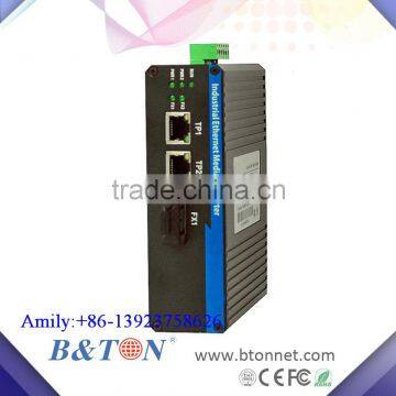 2*1000Base TX to 1*1000M FX 2Ports RJ45 1000Mbps Din-Rail Gigabit Industrial Ethernet switch